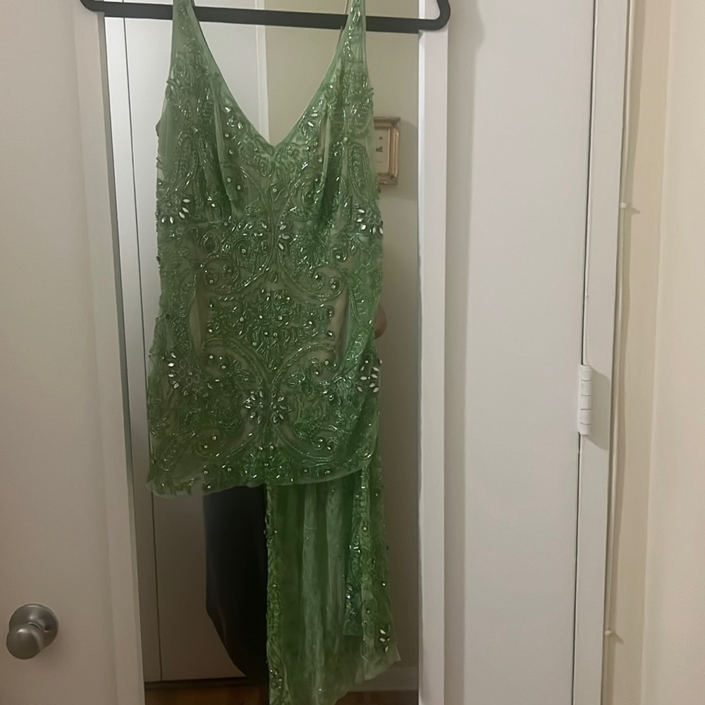 Tracy Reese draped side beaded sleeveless top